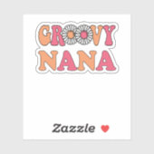 Retro Groovy Nana Matching Family Aufkleber (Blatt)