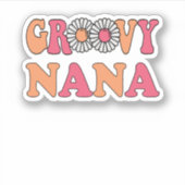 Retro Groovy Nana Matching Family Aufkleber (Vorderseite)