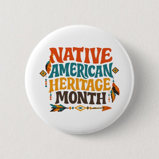 Retro Groovy Native American Heritage Month Button (Vorderseite)