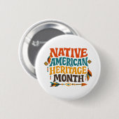 Retro Groovy Native American Heritage Month Button (Vorne & Hinten)