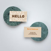 Retro Groovy Neutral Beige Brown Hallo Visitenkarte