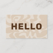 Retro Groovy Neutral Beige Brown Hallo Visitenkarte (Vorderseite)