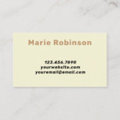 Retro Groovy Neutral Beige Stone Black Hallo Visitenkarte (Rückseite)