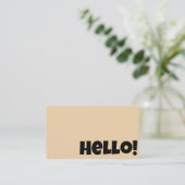 Retro Groovy Neutral Cream Gold QR Code Visitenkarte (Stehend Vorderseite)