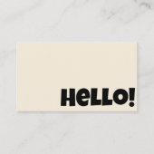 Retro Groovy Neutral Cream QR Code Bold Hello Boho Visitenkarte (Vorderseite)