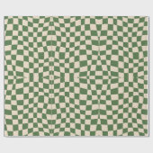 Retro-Groovy, niedlich, grün, mit Schachbrett Geschenkpapier (Flach)