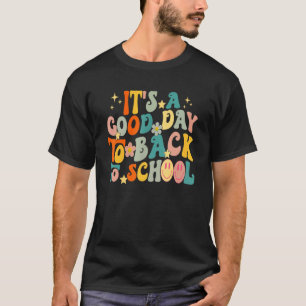 Retro Groovy Niedliche Blume zurück zum Schullehre T-Shirt