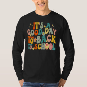 Retro Groovy Niedliche Blume zurück zum Schullehre T-Shirt