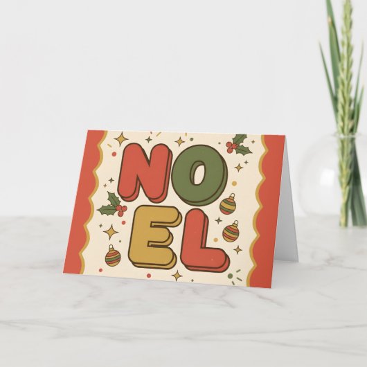 Retro Groovy Noel Frohe Weihnachten (Vorderseite)