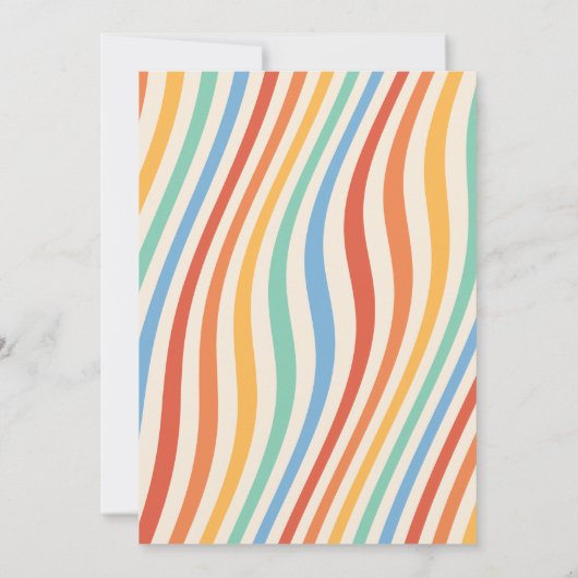 Retro Groovy Nostalgia Bright Wedding Einladung (Rückseite)