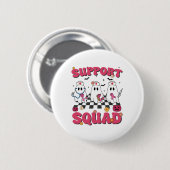 Retro Groovy Nurse Support Squad Brustkrebs Awa Button (Vorne & Hinten)