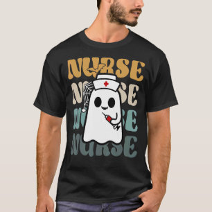 Retro Groovy Nurse Women School Nurse RN ICU ER Pe T-Shirt