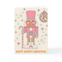 Retro Groovy Nussknacker Frohe Weihnachten