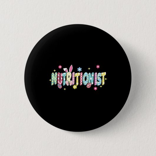 Retro Groovy Nutritionist Bunny Ear Funny Oaster G Button (Vorderseite)