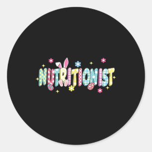 Retro Groovy Nutritionist Bunny Ear Funny Oaster G Runder Aufkleber