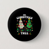 Retro Groovy Oh Christmas Tree Cake Pajamas Xmas K Button (Vorderseite)