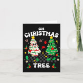 Retro Groovy Oh Christmas Tree Cake Pajamas Xmas K Karte (Vorderseite)
