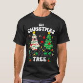 Retro Groovy Oh Christmas Tree Cake Pajamas Xmas K T-Shirt (Vorderseite)