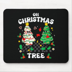 Retro Groovy Oh Weihnachtsbaum Kuchen Pyjama Xmas  Mousepad