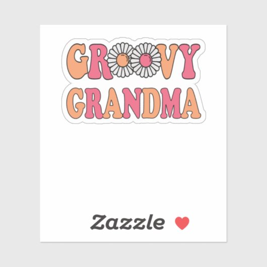 Retro Groovy Oma Matching Family Aufkleber (Blatt)