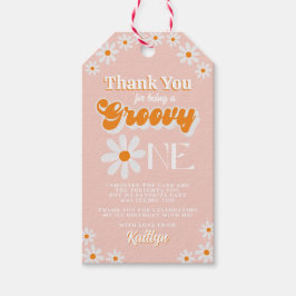 Retro Groovy One Girls 1. Geburtstag Geschenkanhänger