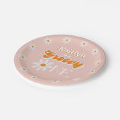 Retro Groovy One Girls 1st Birthday Pappteller (Schrägansicht)