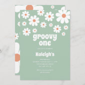 Retro Groovy One im Stil der 70er Jahre Einladung  (Vorne/Hinten)