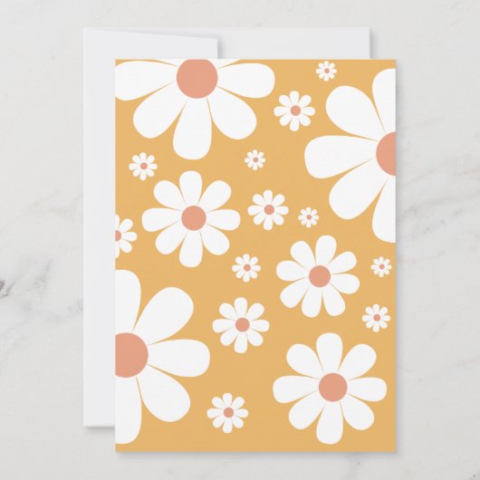 Retro Groovy One im Stil der 70er Jahre Einladung (Rückseite)