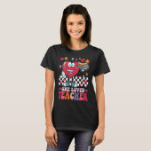 Retro Groovy One Loved Teacher Heart Valentines Da T-Shirt (Vorne ganz)