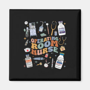 Retro Groovy Operationssaal Nurse oder Nursing Sch Magnet