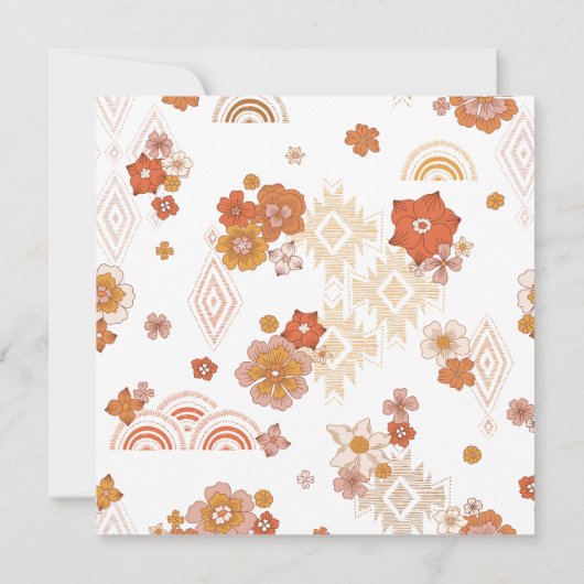 Retro Groovy Orange Brautparty Einladung (Rückseite)