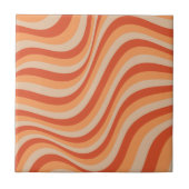 Retro Groovy Orange Color Fliese (Vorderseite)