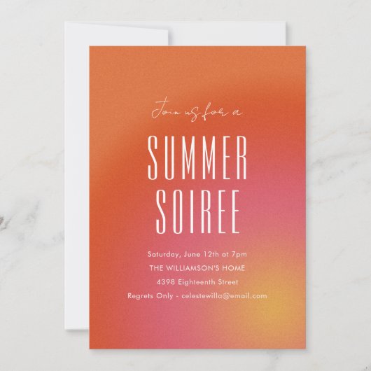 Retro Groovy Orange Fun Summer Soiree Party Einladung (Vorderseite)