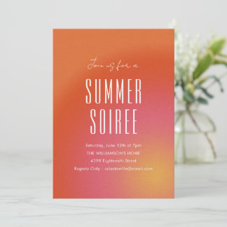 Retro Groovy Orange Fun Summer Soiree Party Einladung