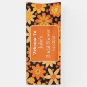 Retro Groovy Orange gelbes Brautparty Banner (Vertikal)