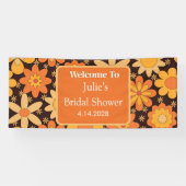 Retro Groovy Orange gelbes Brautparty Banner (Horizontal)