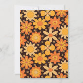 Retro Groovy Orange gelbes Brautparty Einladung (Rückseite)