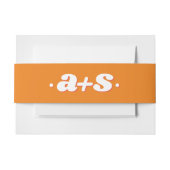 Retro Groovy orange Initialen 70er inspiriert Hoch Einladungsbanderole (Vorderseite Beispiel)