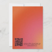 Retro Groovy Orange Lustiger Sommer-Gradient-Hochz Save The Date (Rückseite)