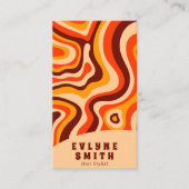 Retro Groovy Orange QR Code 70er Boho Abstrakt Visitenkarte (Vorderseite)