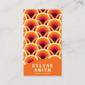 Retro Groovy Orange QR Code 70er Boho Unique Visitenkarte (Vorderseite)