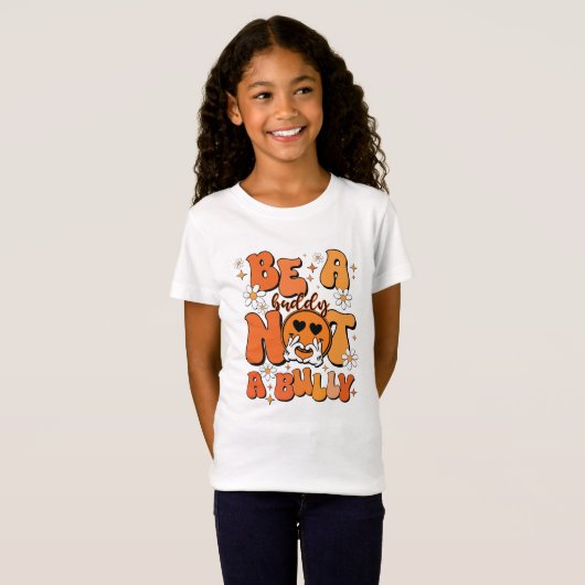 Retro Groovy Orange sei ein Buddy, kein Bulle T-Shirt (Vorne ganz)