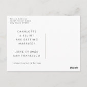 Retro Groovy Orange Trendy Gradient Save the Date Postkarte (Rückseite)