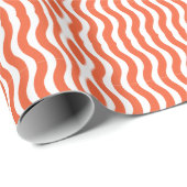 Retro Groovy Orange Wavy Stripe Geschenkpapier (Rolleneckpunkt)