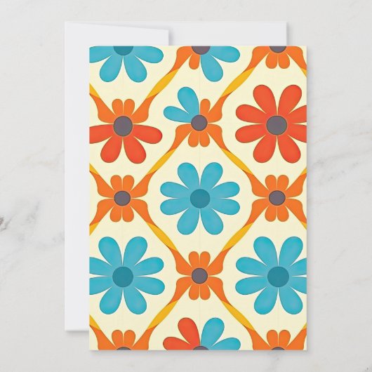 Retro Groovy Orange Wedding Save The Date (Rückseite)