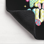 Retro Groovy Pacu Nurse Bunny Ear Funny Easter Gif Mousepad (Ecke)
