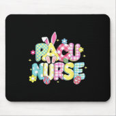 Retro Groovy Pacu Nurse Bunny Ear Funny Easter Gif Mousepad (Vorne)