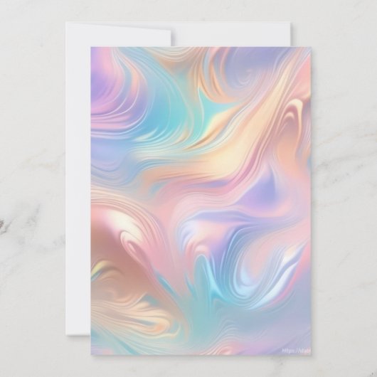 Retro Groovy Pastel abstrakte Wellen Hochzeit Einladung (Rückseite)