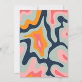 Retro Groovy Pastel Bold der 70er Jahre Einladung (Rückseite)