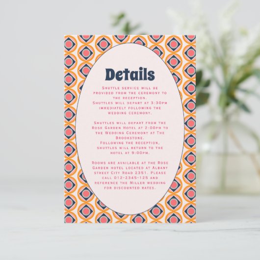 Retro Groovy Pastel der 70er Jahre Begleitkarte (Stehend Vorderseite)